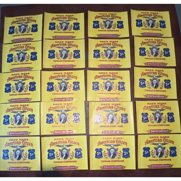 Hand Made American Citizen Cigar Labels Vintage Set Of 20 - Picture 1 of 5